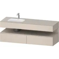 Duravit Collection One lavabo à encastrer avec meuble sous-vasque en console, 1600x550x600mm, niche Taupe Supermatt, vasque à gauche, QA4795083830010, QA4795083830010