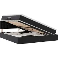 vidaXL Letto con contenitore e LED nero 160 x 200 cm in ecopelle