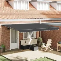 Prolenta Maison Exclusive - Tenda da sole manuale, dimensioni 4,5 x 3 metri, colore antracite, 100% poliestere