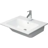 Duravit ME by Starck lavabo pour meuble, avec trop-plein, sans trou pour robinetterie, avec plage de robinetterie, 630mm, 2336633260, 2336633260