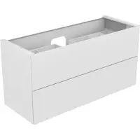 Keuco Mobiletto Edition 11 1400 x 700 x 535 mm centro con 2 cassetti e illuminazione - vetro tartufo / laccato opaco - 31362140100