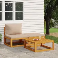 Prolenta Maison Exclusive - Set da giardino 3 pezzi con cuscini in legno massello di acacia