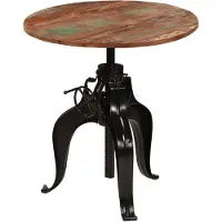 Syfax Tavolo da Bar in Legno Massello di Recupero 75x(76-110) cm
