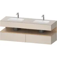 Duravit Collection One lavabo à encastrer avec meuble sous-vasque en console, 1600x550x600mm, niche en chêne naturel, double lavabos double, QA4797030830000, QA4797030830000