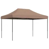 Syfax Tenda da Festa Pieghevole Pop-Up Marrone 410x279x315 cm