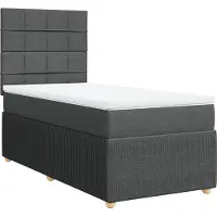Syfax Giroletto a Molle con Materasso Grigio Scuro 90x200 cm Tessuto