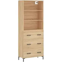 Syfax Credenza Rovere Sonoma 69,5x34x180 cm in Legno Multistrato