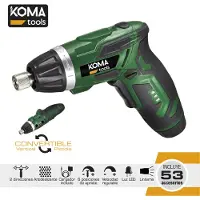 Koma Tools Avvitatore a batteria reversibile 3,6v Litio 1300ma con 53 accessori 17,5x14,8cm