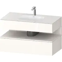 Duravit Collection One lavabo à encastrer avec meuble sous-vasque en console, 1000x550x600mm, niche blanc supermat, QA4786084220000, QA4786084220000