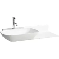 Laufen INO lavabo, 1 trou pour robinet, sans trop-plein, tablette céramique à droite, 900x450mm, H8133024001111, H8133024001111