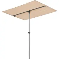 Pro-Tec Paravento da balcone Carsoli 180 x 130 cm Ombrellone da giardino ruotabile a 360° Ombrellone UV 50+ impermeabile Ombrellone da balcone rettangolare Colore sabbia
