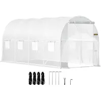Vevor serra a tetto arcuato serra polytunnel 4,6x2,1x2,1m