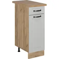 Vicco Mobiletto base per cucina R-Line Bianco rustico 30 cm , PL Rovere, Model 54152