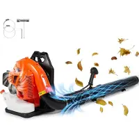 Latios Soffiatore a zaino 79 CC - 2 tempi a benzina - volume d'aria 930 CFM - potente soffiatore di foglie - attrezzo da giardino