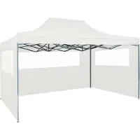 Syfax Tendone per Feste Pieghevole con 3 Pareti 291x413x315 cm Bianco