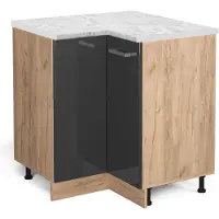 Vicco Mobile ad angolo cucina R-Line Antracite lucido 75.6 cm PL Marmo, Model 46926