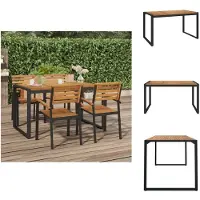vidaXL Tavolo da giardino con gambe a U 140×80×75 cm in legno massiccio di acacia - Tavoli da giardino