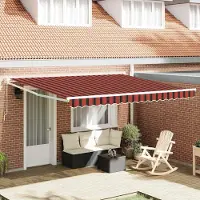Prolenta Maison Exclusive - Tenda da Sole Rosso e Nero 350 x 250 x 165 cm Poliestere