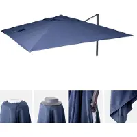 Mendler Copertura di ricambio per ombrellone da giardino HWC-A96, copertura per ombrellone, ricambio, 3x4 metri (diametro 5 metri), poliestere, colore blu