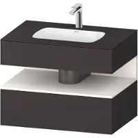 Duravit Collection One lavabo à encastrer avec meuble sous-vasque en console, 800x550x600mm, niche blanc supermat, QA4785084800000, QA4785084800000