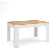 Skraut Home EXO Tavolo da Pranzo, 140x90x76cm, Per 6 persone, Tavolo Cucina, Rovere e Bianco