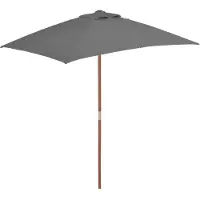 Syfax Ombrellone da Esterni con Palo in Legno 150x200 cm Antracite