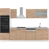 Vicco Cucina componibile R-Line Sonoma 300 cm con armadio alto, PL Marmo, Model 29690