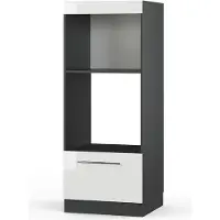 Vicco Mobile cucina microonde Fame-Line Bianco lucido 60 cm aperto, Model 38582
