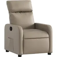 Syfax Poltrona Reclinabile Cappuccino in Pelle finta