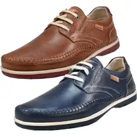 Pikolinos per uomo. M9A-4118 Scarpe Marbella in pelle elasticizzata con lacci blu (41), Basso, Stringhe, Casual