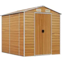 Syfax Casetta da giardino marrone chiaro 191x215x198 cm in acciaio zincato