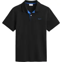 Gant per uomo. 2062026 Polo in piqué nera a contrasto (S), Nero, Casual, Cotone, Manica corta