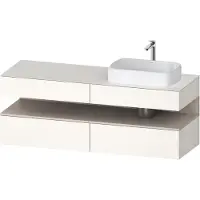 Duravit Collection One Meuble sous-vasque sur console, 2 tiroirs, 2 coulissants, découpe à droite, 1600x550x600mm, niche taupe mat, QA4778091840010, QA4778091840010