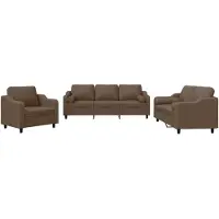 vidaXL set divano 3 pezzi con cuscini in tessuto marrone