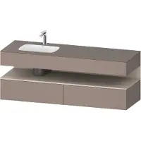 Duravit Collection One lavabo à encastrer avec meuble sous-vasque en console, 1600x550x600mm, niche Taupe Supermatt, vasque à gauche, QA4795083430010, QA4795083430010