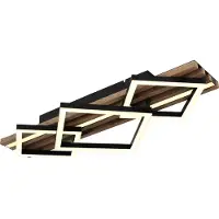 Globo Lighting Plafoniera LED, nera, effetto legno, 3 livelli, L 61 cm