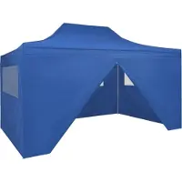 Syfax Tenda Pieghevole Pop-Up con 4 Pareti Laterali 3x4,5 m Blu