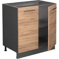 Vicco Mobiletto base cucina Fame-Line Rovere dorato/Antracite 80 cm senza piano di lavoro, Model 38296