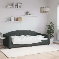 Prolenta Maison Exclusive - Letto a giorno, colore grigio scuro, 90x200 cm, tessuto