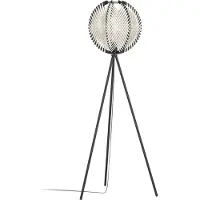 Eglo Lampada da terra Waverton, bianco/nero, altezza 143 cm, acciaio/tessuto