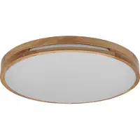 Osram ORBIS Woodburry Lampada da parete/soffitto a LED con decoro in legno, 36W, 1500lm, 3000K, diametro 500mm, 830 friendly warm white, protezione IP20, viti di montaggio e tappi a muro inclusi