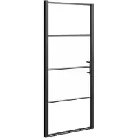 Syfax Parete Doccia 91x195 cm Vetro Temperato Semi Smerigliato Nero