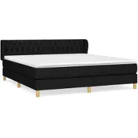 Syfax Giroletto a Molle con Materasso Nero 180x200 cm in Tessuto