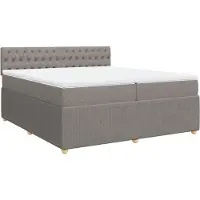 Syfax Giroletto a Molle con Materasso Tortora 200x200 cm in Tessuto