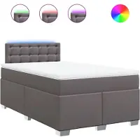 Syfax Giroletto a Molle con Materasso Grigio 120x200 cm in Pelle finta