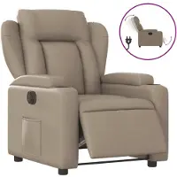 Syfax Poltrona Reclinabile Elettrica Cappuccino in Pelle finta