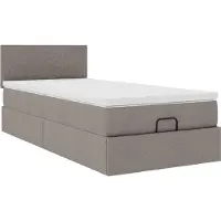 Syfax Struttura Letto Pouf con Materasso Tortora 80x200 cm in Tessuto