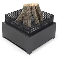 The Favilla Il focolare Favilla nero (55x55x37 cm) - verniciato a polvere, antiruggine, 16 kg - perfetto per giardino e terrazzo