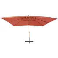 Syfax Ombrellone a Sbalzo con Palo in Legno 400x300 cm Terracotta