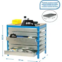 Simonwork (bancos De Trabajo) Banco Da Lavoro Bt5 6box 842x1210x760 Mm